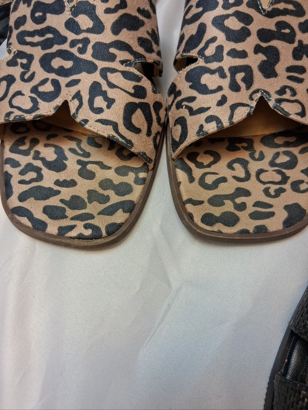 Serra Ladies Slide Sandals Size 10 Bundle - NWT- Black Woven & Leopard Print